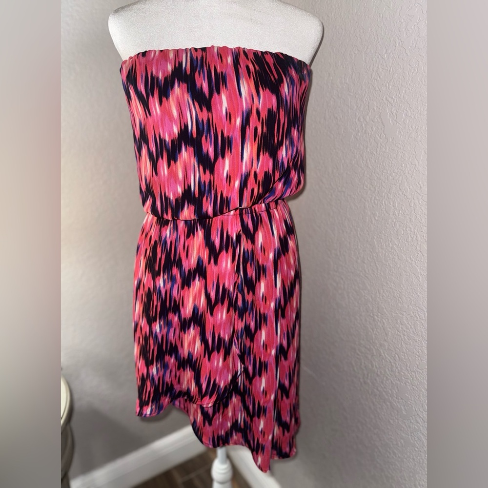 Express Vibrant Pink and Black Mini Dress